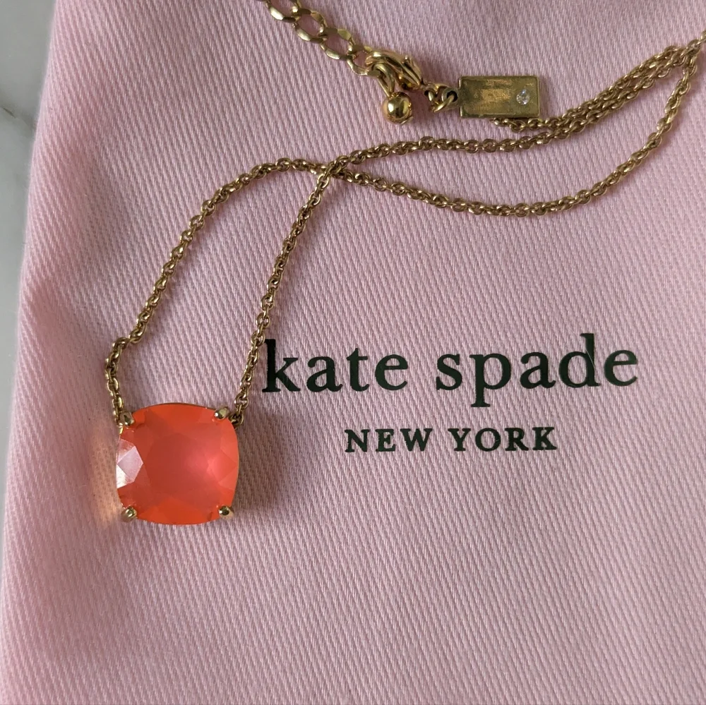 Kate Spade Cause a Stir Necklace in 🪸 🪸 🪸 Coral w/pouch